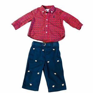 POLO RALPH LAUREN - Infant boys shirt and Christmas pants size 6 months